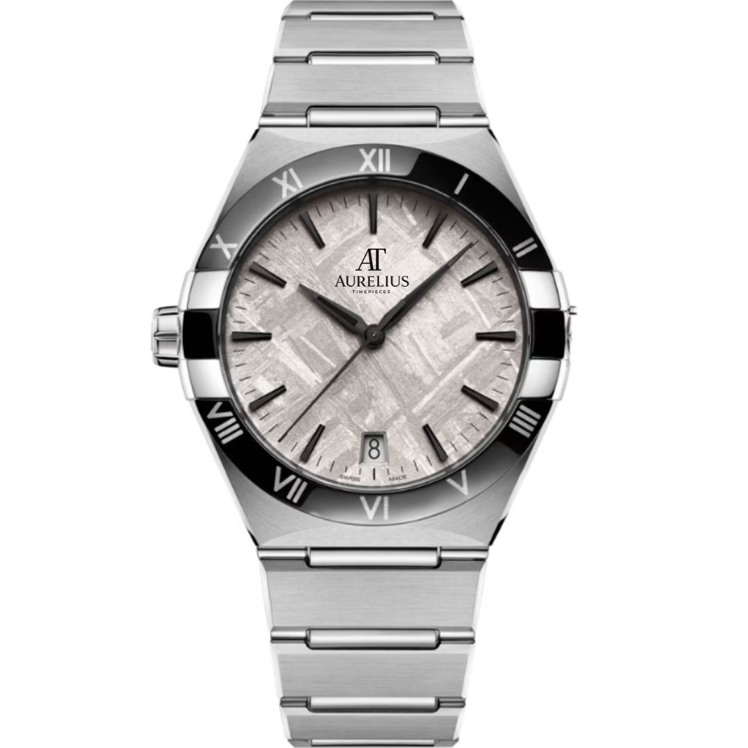 Sport Intégré 41 – Cadran Texturé Gris | Bracelet Intégré en Acier & Lunette Gravée