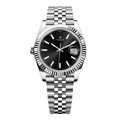 Date Classique 41 – Cadran Noir | Bracelet Jubilee en Acier Inoxydable & Lunette Cannelée
